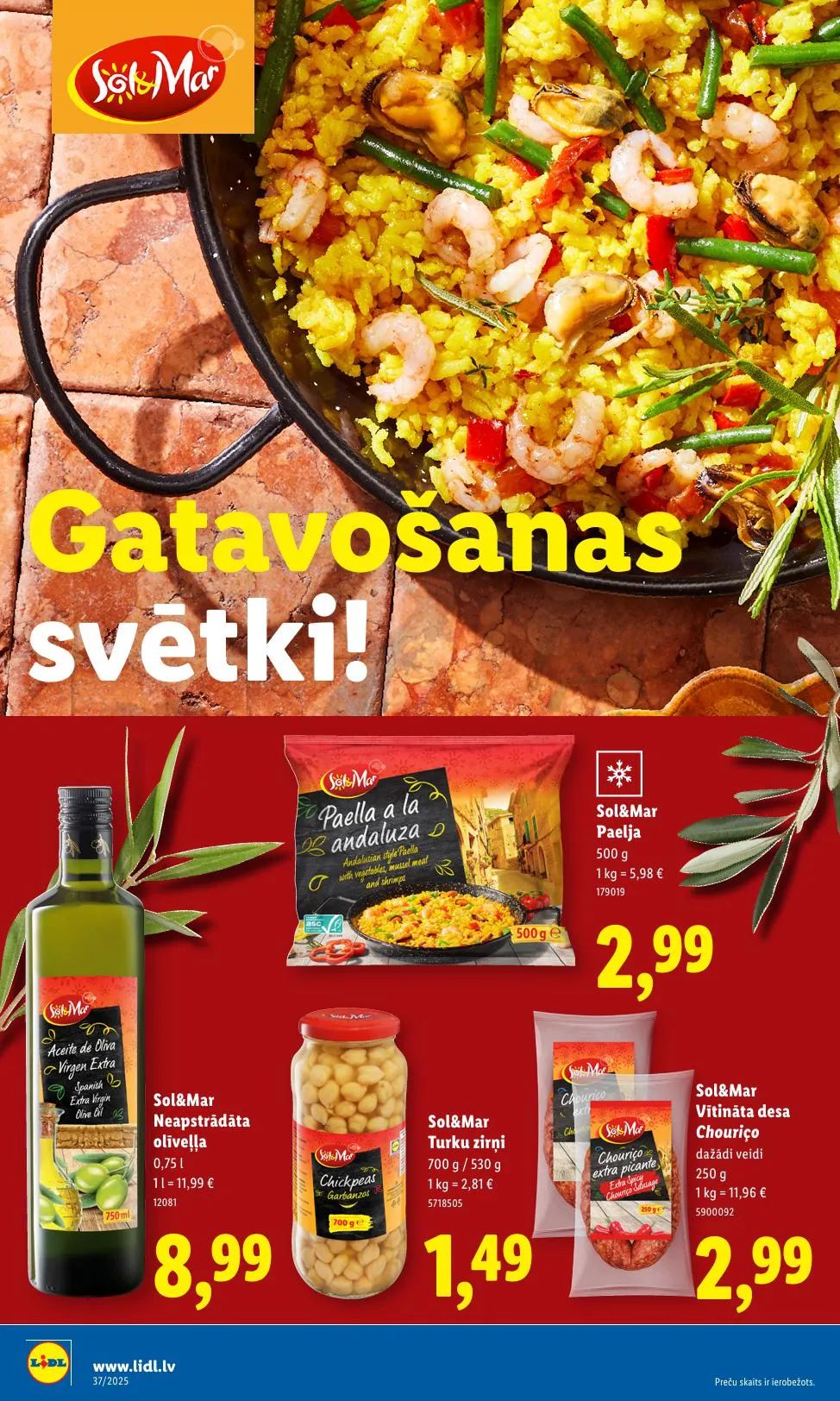 Jaunākais Lidl akciju buklets, kurā redzamas pašreizējās atlaides un īpašie piedāvājumi.