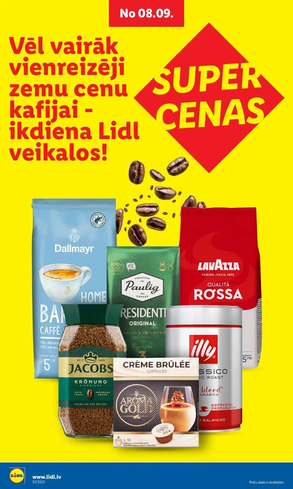 Jaunākais Lidl akciju buklets, kurā redzamas pašreizējās atlaides un īpašie piedāvājumi.