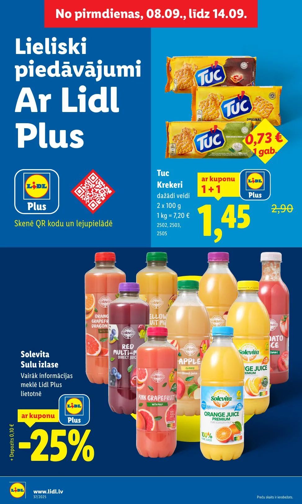 Последний буклет акций Lidl, на котором представлены текущие скидки и специальные предложения.