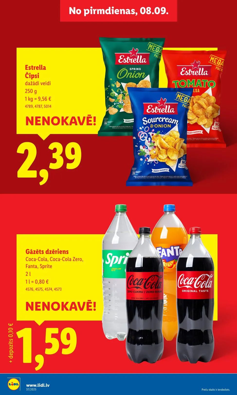 Jaunākais Lidl akciju buklets, kurā redzamas pašreizējās atlaides un īpašie piedāvājumi.