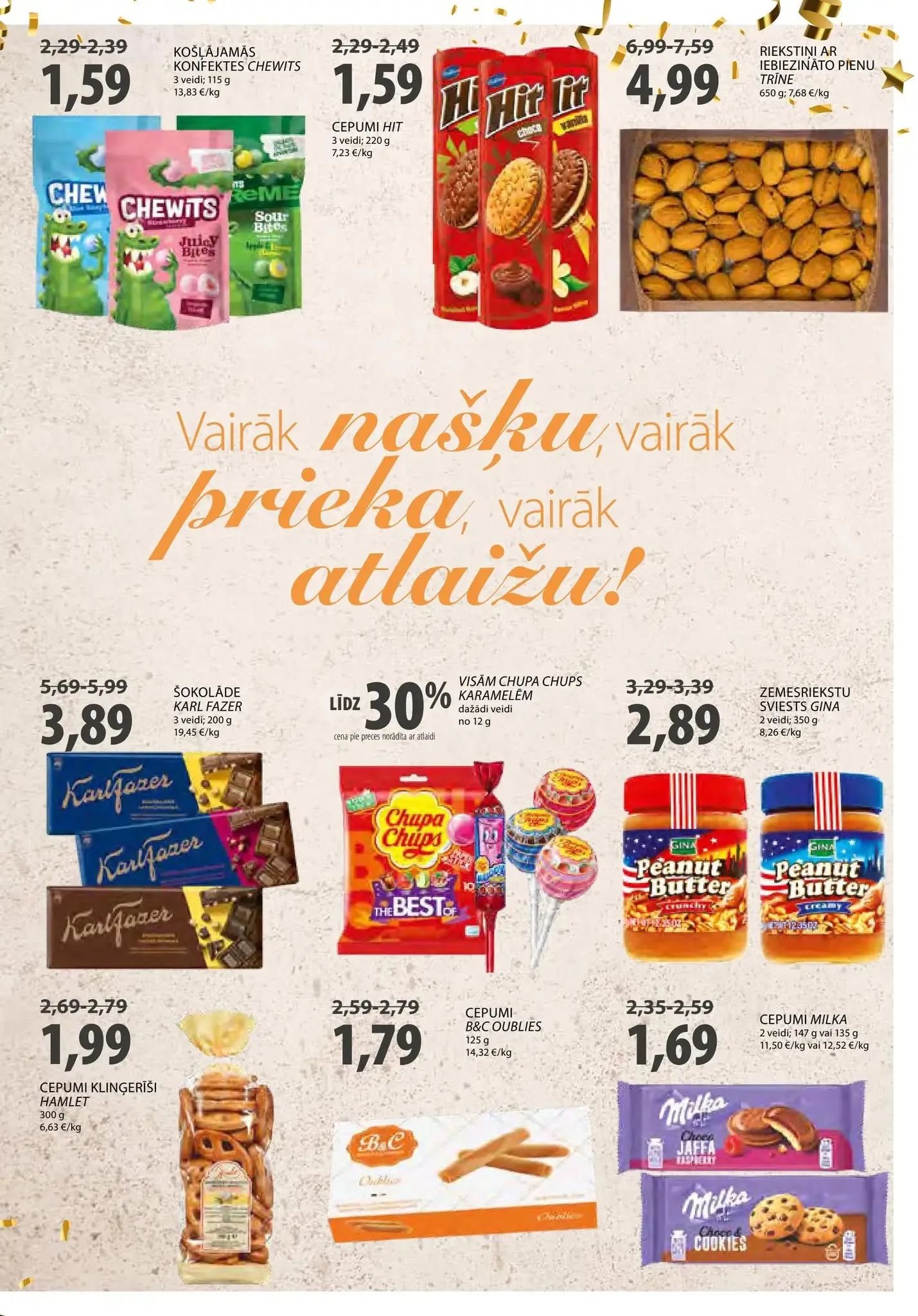 Jaunākais ELVI akciju buklets, kurā redzamas pašreizējās atlaides un īpašie piedāvājumi.