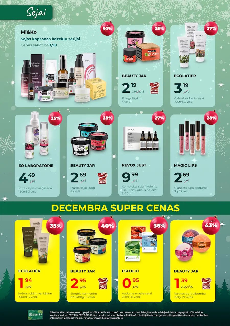 Jaunākais Siberika akciju buklets, kurā redzamas pašreizējās atlaides un īpašie piedāvājumi veselības produktiem.