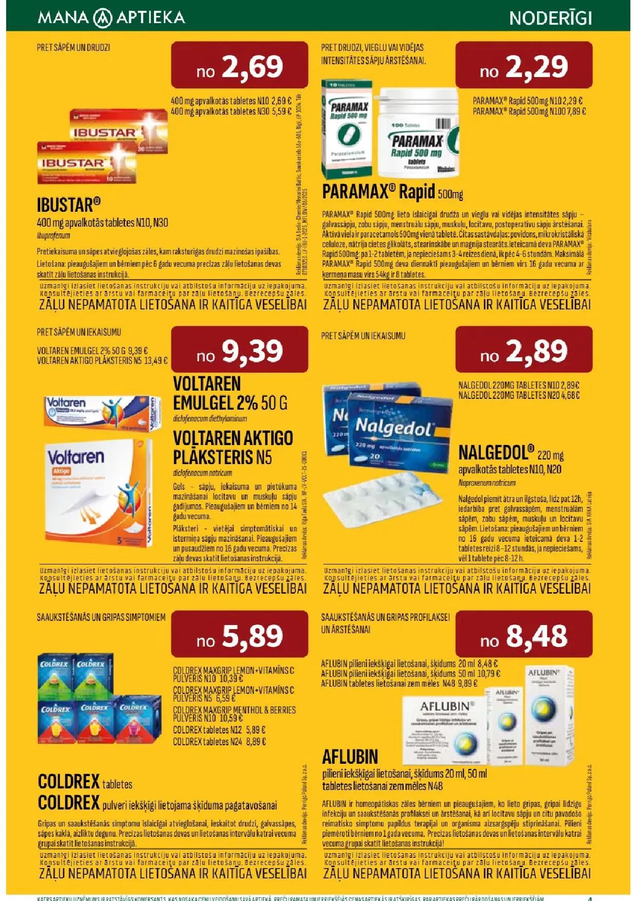 Jaunākais Mana Aptieka akciju buklets, kurā redzamas pašreizējās atlaides un īpašie piedāvājumi veselības un skaistuma produktiem.