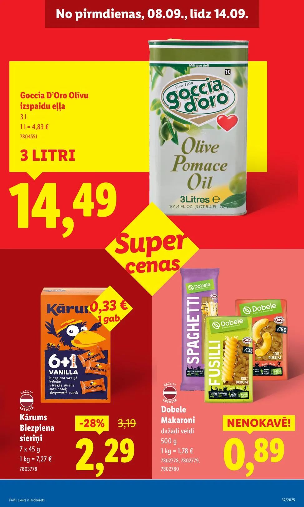 Jaunākais Lidl akciju buklets, kurā redzamas pašreizējās atlaides un īpašie piedāvājumi.