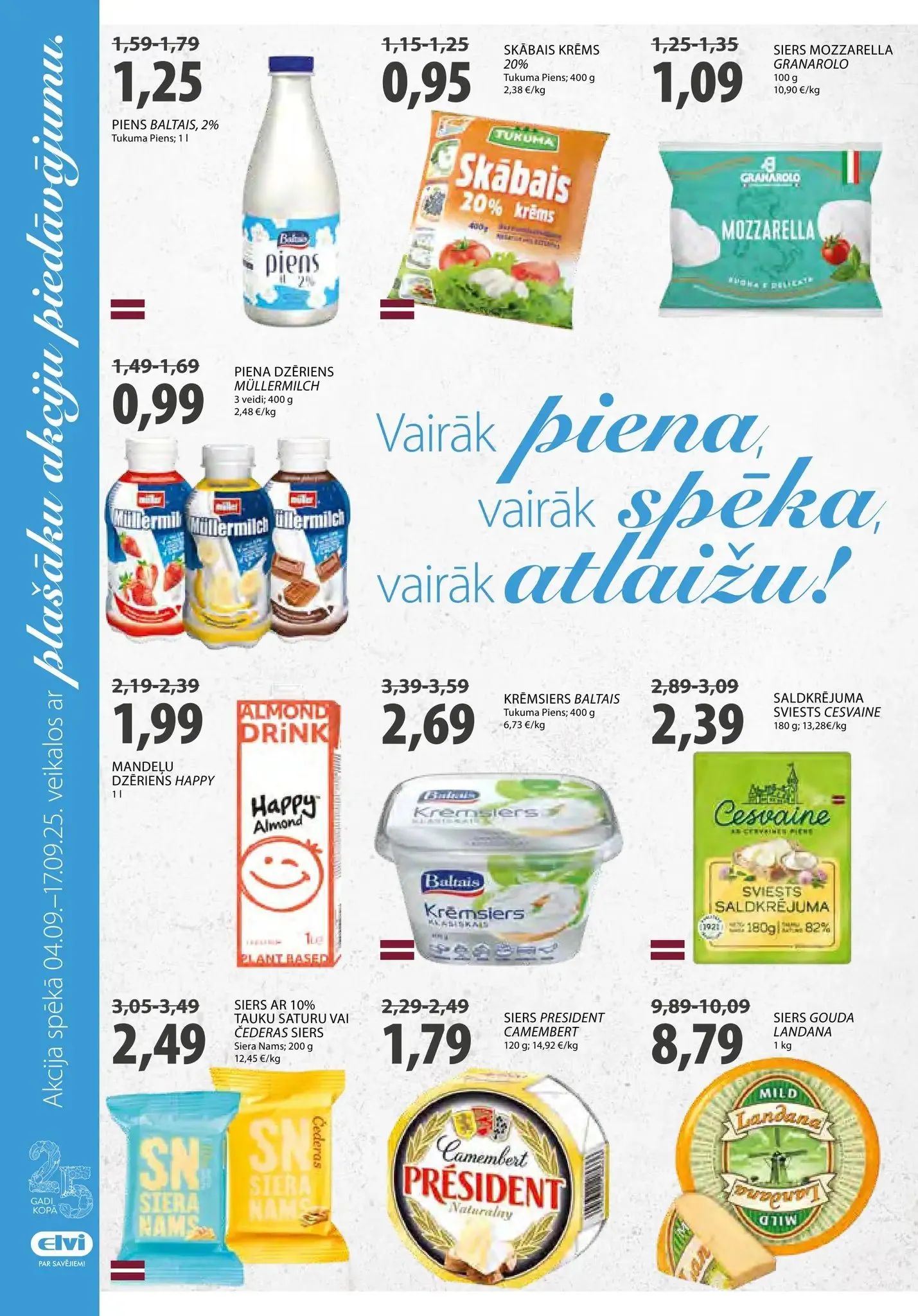 Jaunākais ELVI akciju buklets, kurā redzamas pašreizējās atlaides un īpašie piedāvājumi.