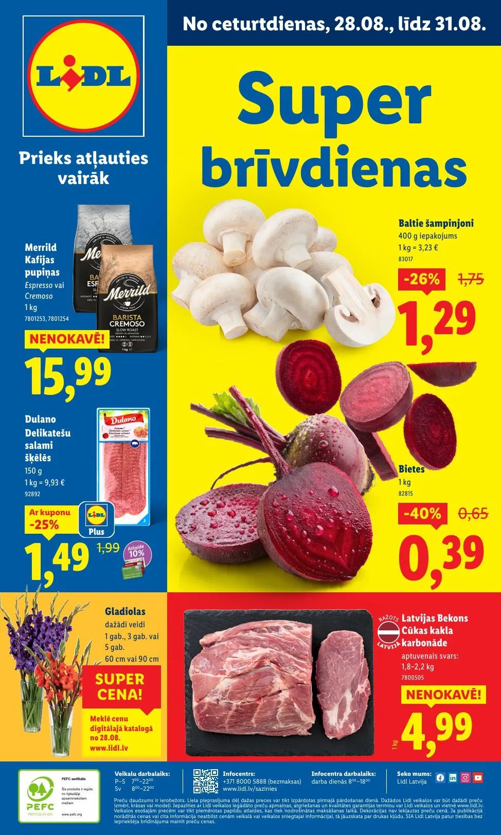 Последний буклет акций Lidl, на котором представлены текущие скидки и специальные предложения.