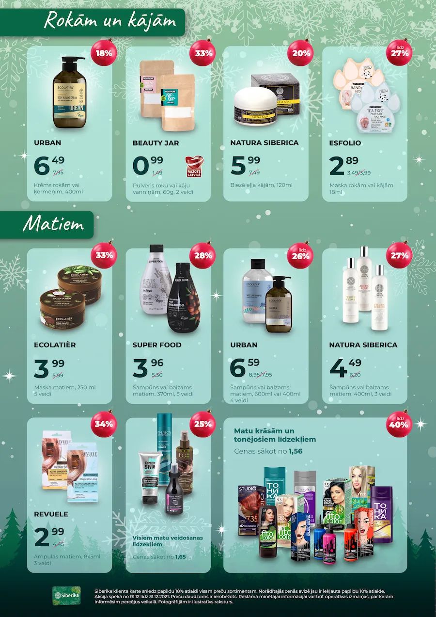 Jaunākais Siberika akciju buklets, kurā redzamas pašreizējās atlaides un īpašie piedāvājumi veselības produktiem.