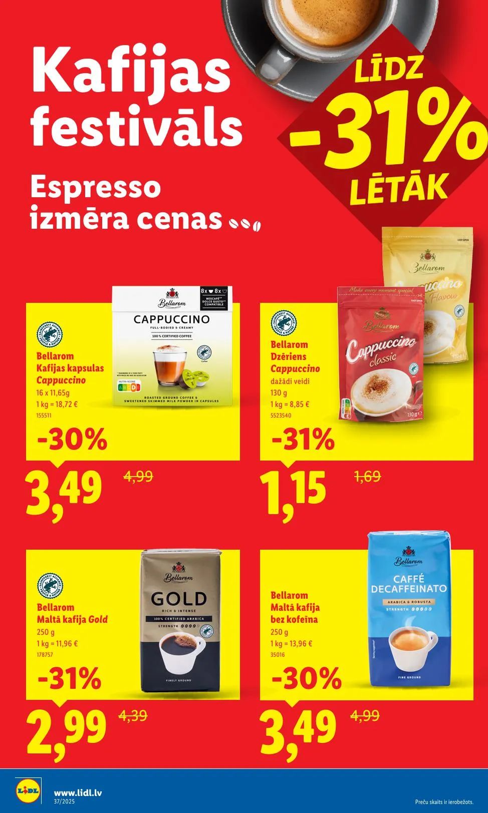 Последний буклет акций Lidl, на котором представлены текущие скидки и специальные предложения.