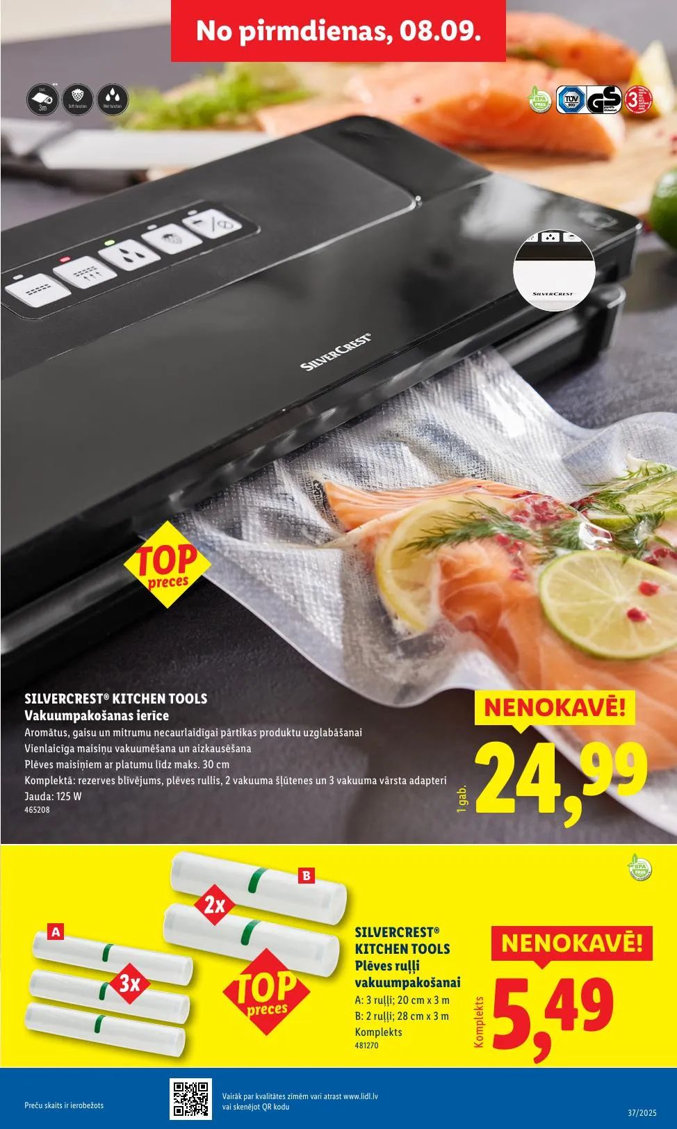 Jaunākais Lidl akciju buklets, kurā redzamas pašreizējās atlaides un īpašie piedāvājumi.