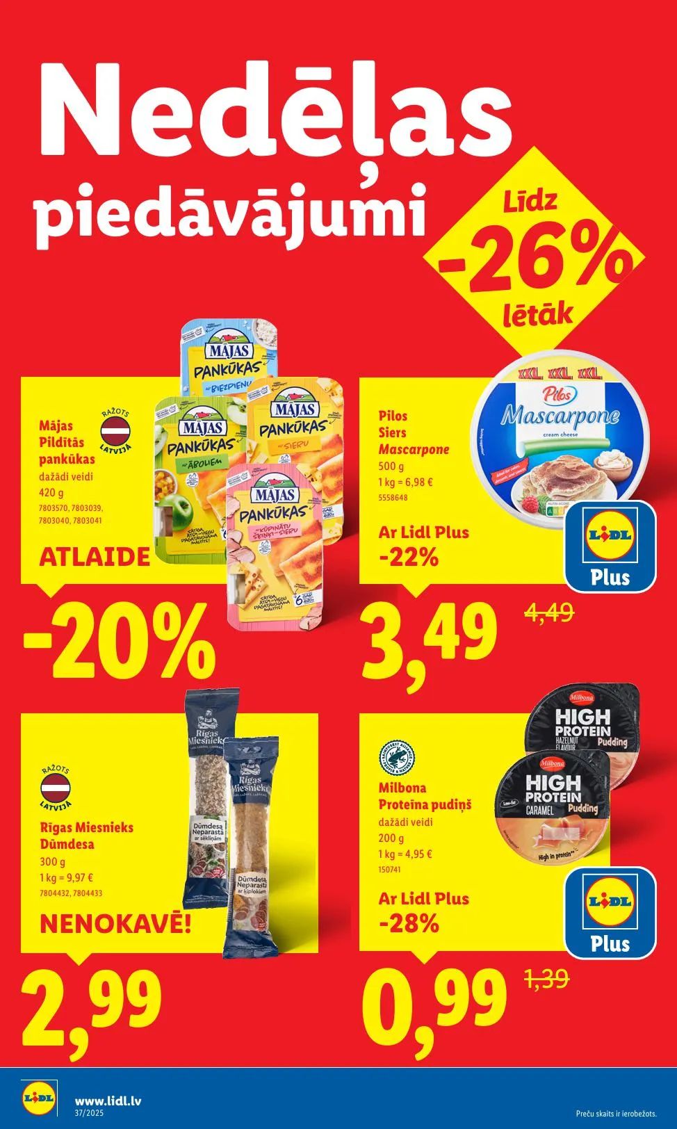 Jaunākais Lidl akciju buklets, kurā redzamas pašreizējās atlaides un īpašie piedāvājumi.