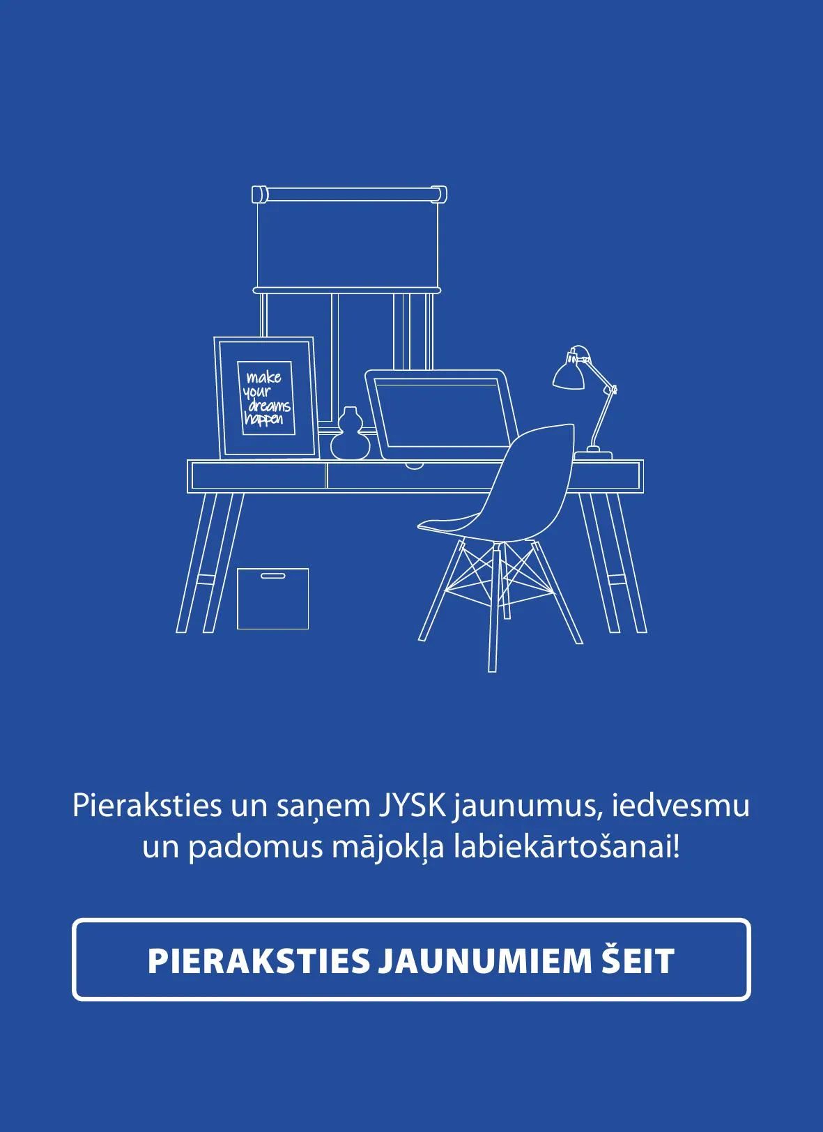 Последний буклет акций JYSK, на котором представлены текущие скидки и специальные предложения.