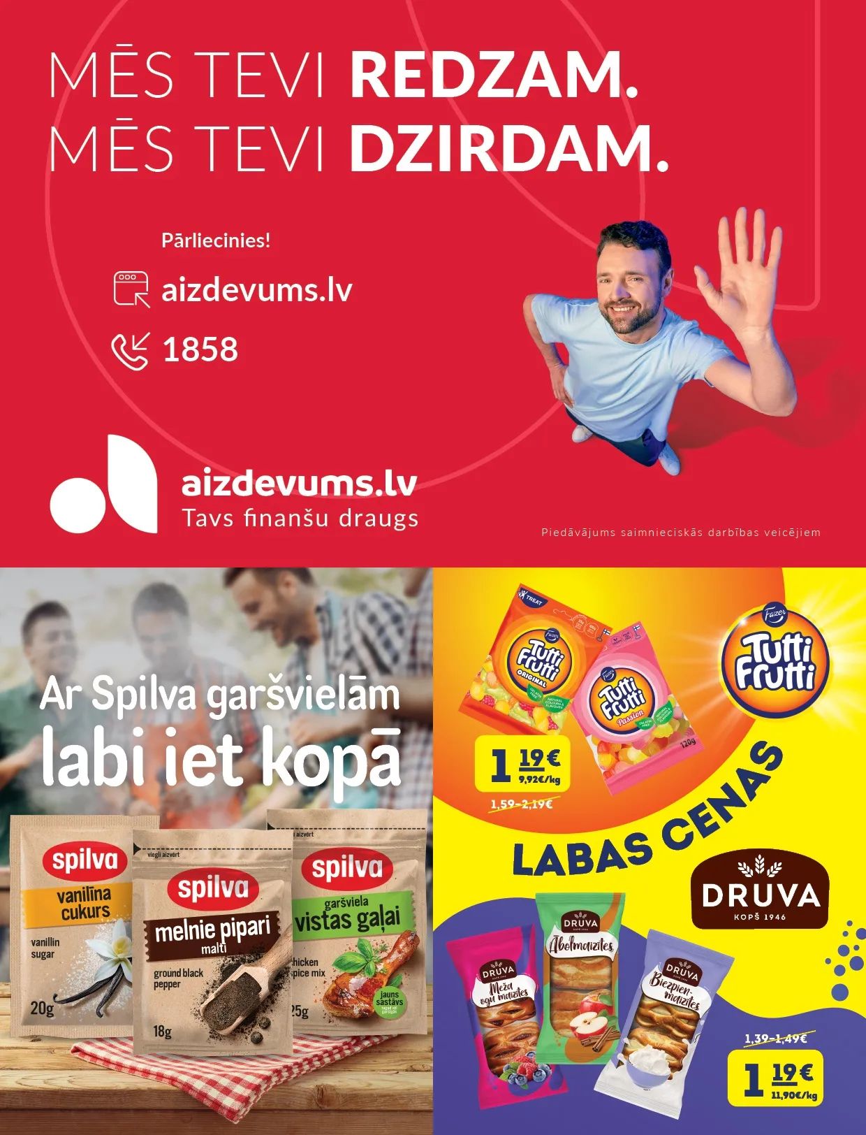 Jaunākais Lats akciju buklets, kurā redzamas pašreizējās atlaides un īpašie piedāvājumi.
