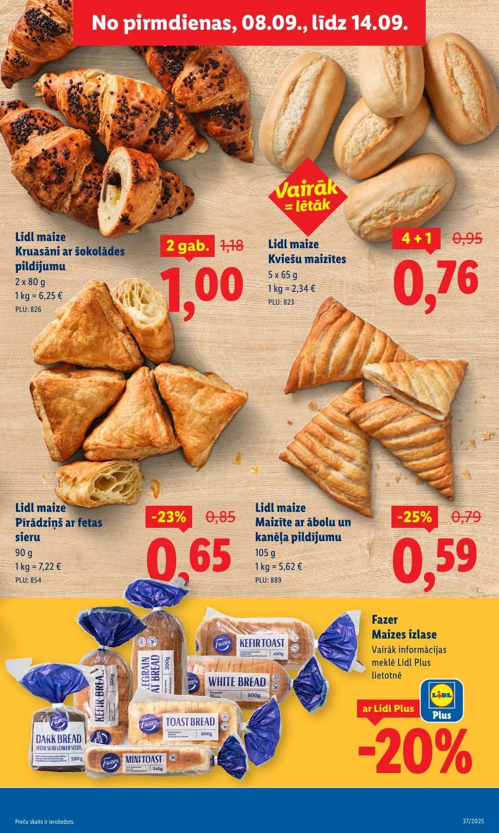 Jaunākais Lidl akciju buklets, kurā redzamas pašreizējās atlaides un īpašie piedāvājumi.
