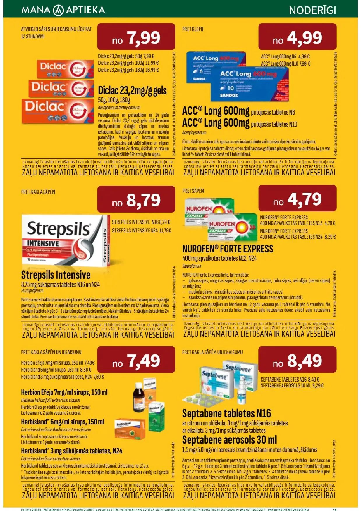 Jaunākais Mana Aptieka akciju buklets, kurā redzamas pašreizējās atlaides un īpašie piedāvājumi veselības un skaistuma produktiem.