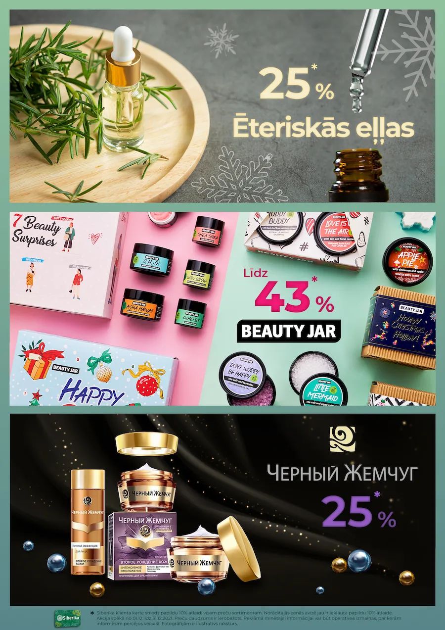 Jaunākais Siberika akciju buklets, kurā redzamas pašreizējās atlaides un īpašie piedāvājumi veselības produktiem.