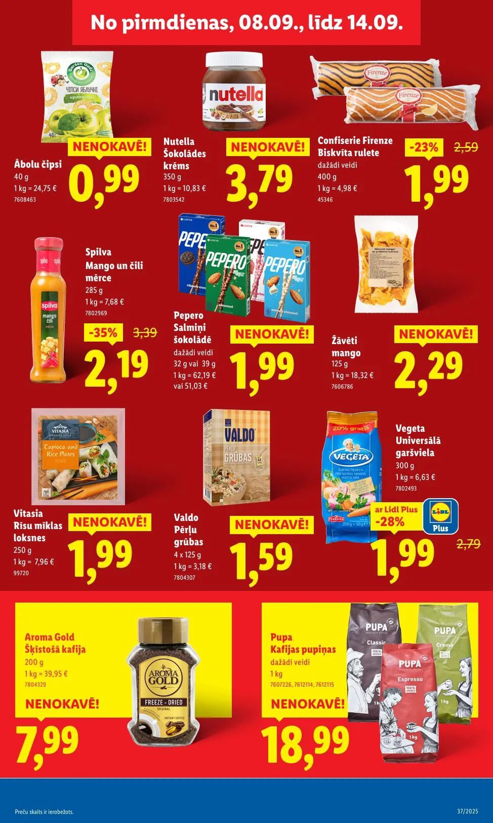 Последний буклет акций Lidl, на котором представлены текущие скидки и специальные предложения.