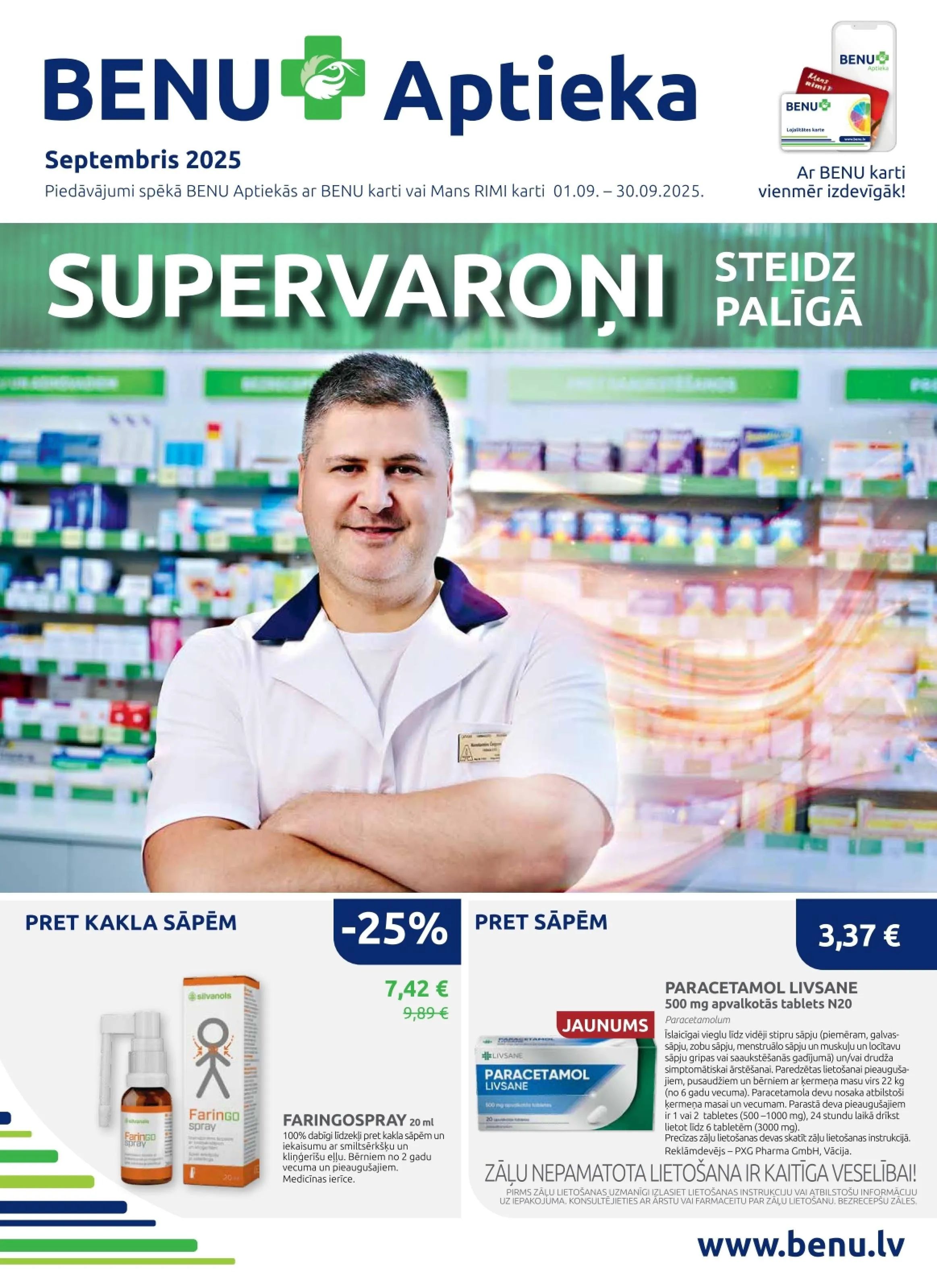 Jaunākais BENU akciju buklets, kurā redzamas pašreizējās atlaides un īpašie piedāvājumi.