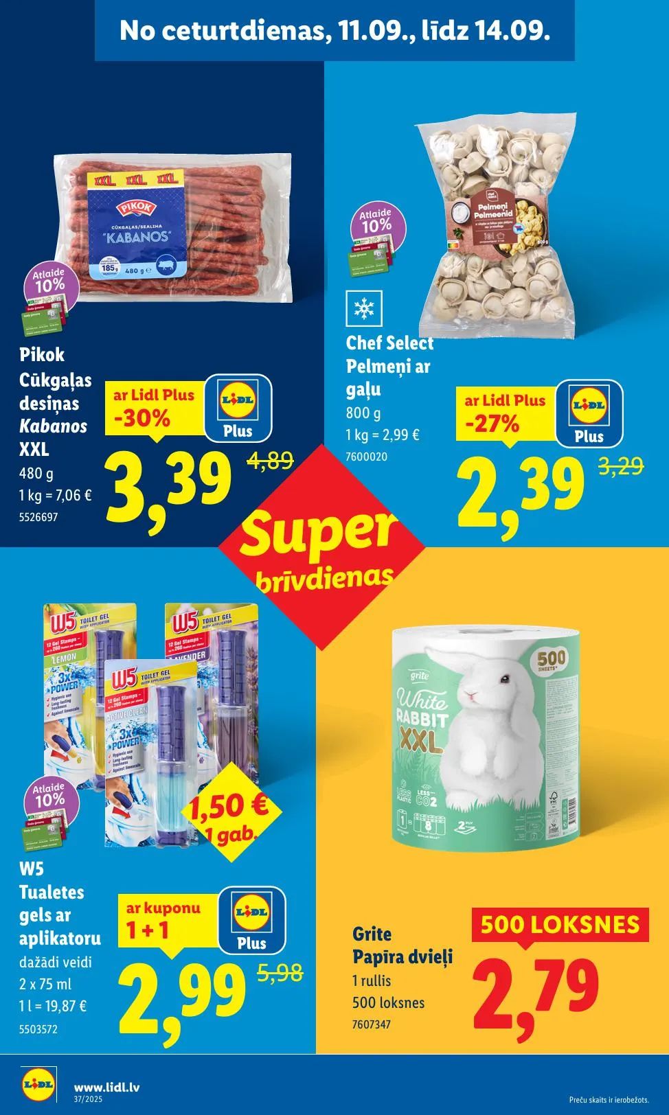 Jaunākais Lidl akciju buklets, kurā redzamas pašreizējās atlaides un īpašie piedāvājumi.